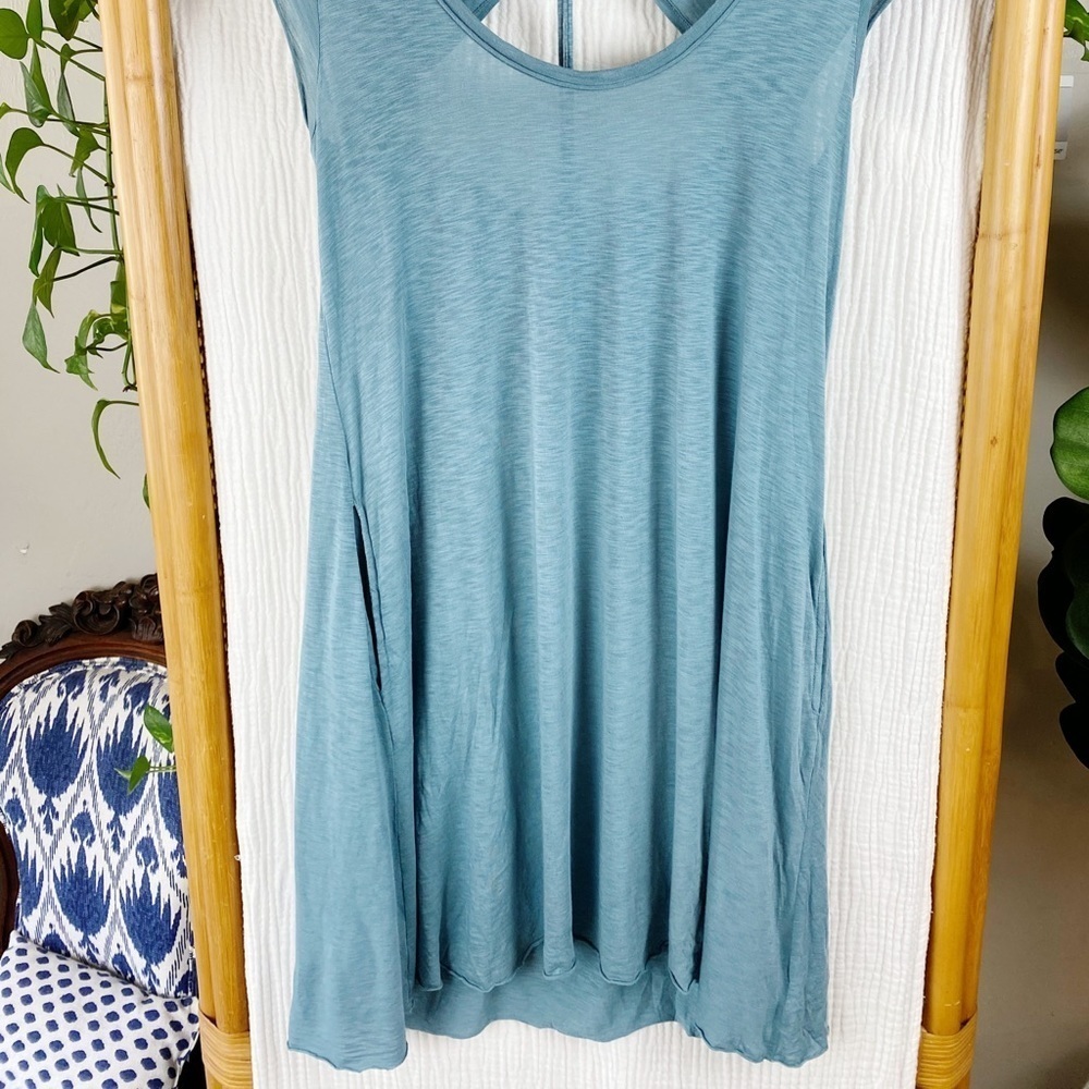 LA MADE COTTON TEE DRESS OPEN DRAWSTRING BACK - Picture 2 of 8